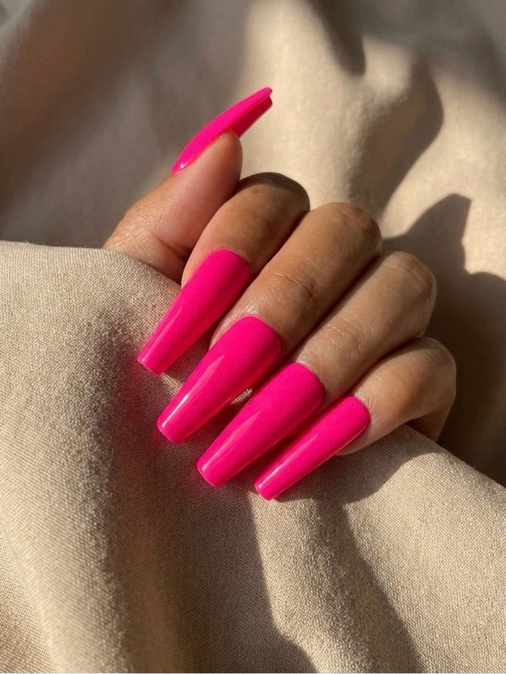 Barbie | Hot Pink | press on nails ( Handmade )